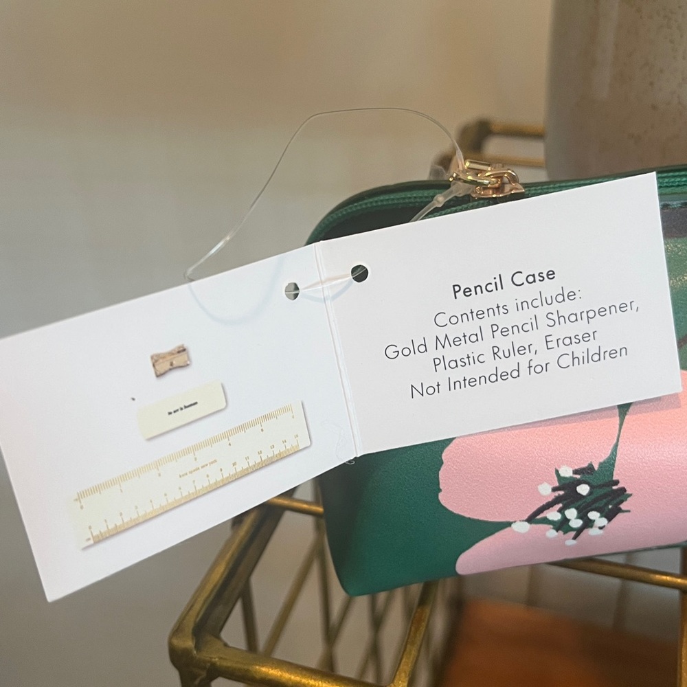 Kate Spade Green Floral Pencil Case - Picture 4 of 4